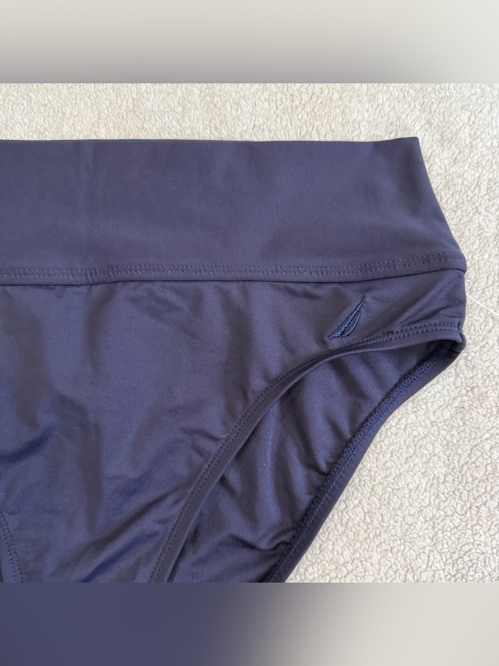 NWT Nautica Womens High Rise Bikini Bottom Swim Suit Size Medium Navy Blue - Picture 4 of 9